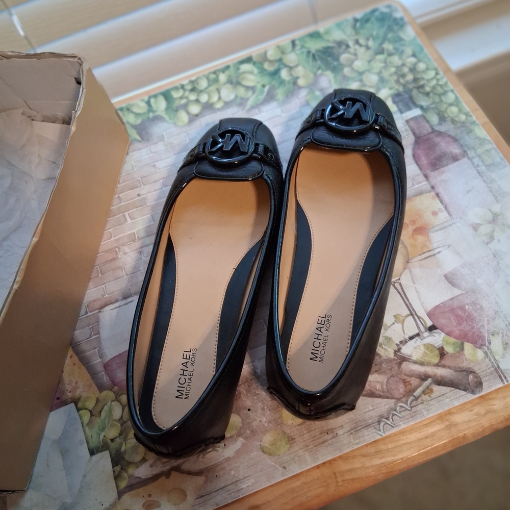 Michael Kors Black Leather Flats